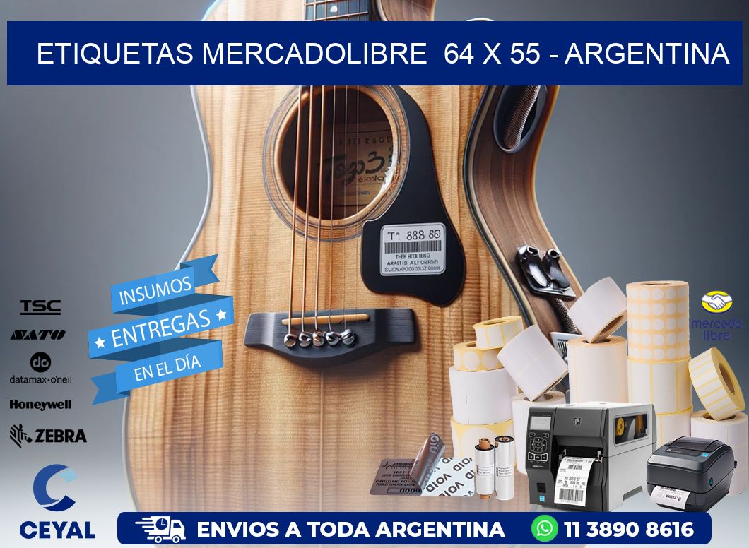 ETIQUETAS MERCADOLIBRE  64 x 55 - ARGENTINA