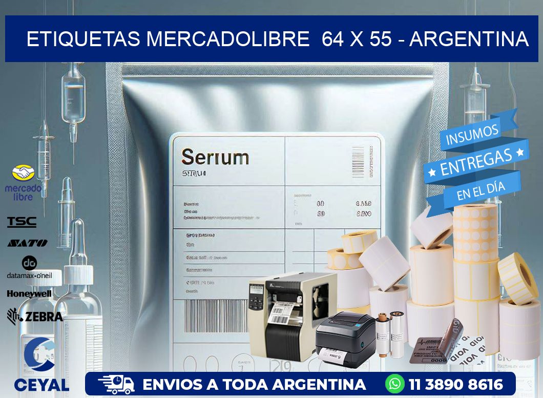 ETIQUETAS MERCADOLIBRE  64 x 55 – ARGENTINA