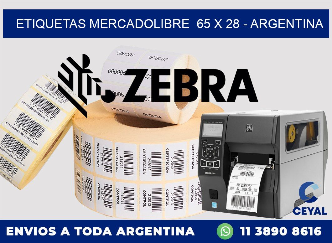 ETIQUETAS MERCADOLIBRE  65 x 28 – ARGENTINA