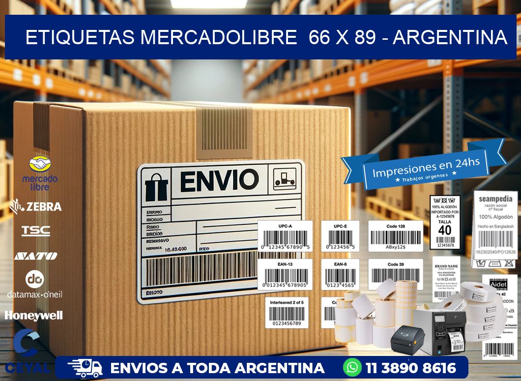 ETIQUETAS MERCADOLIBRE  66 x 89 – ARGENTINA