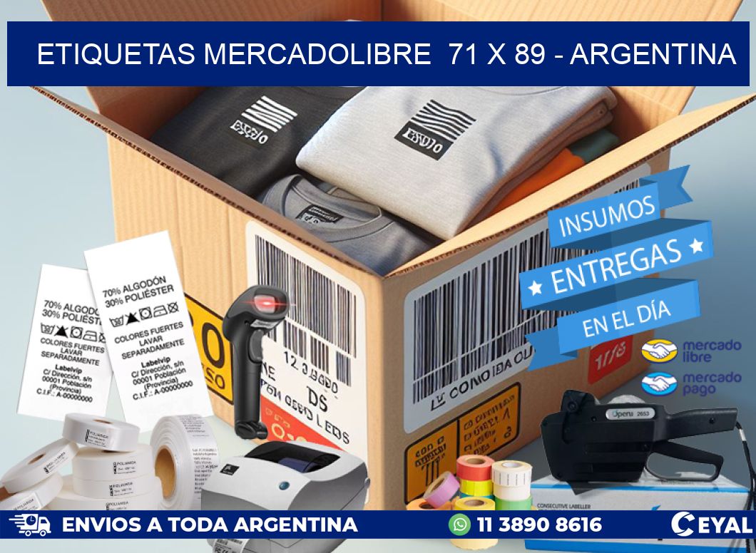 ETIQUETAS MERCADOLIBRE  71 x 89 – ARGENTINA