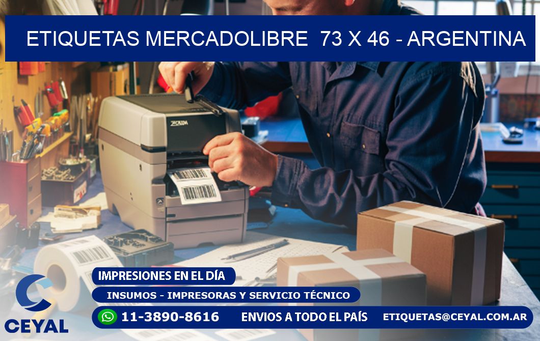 ETIQUETAS MERCADOLIBRE  73 x 46 - ARGENTINA