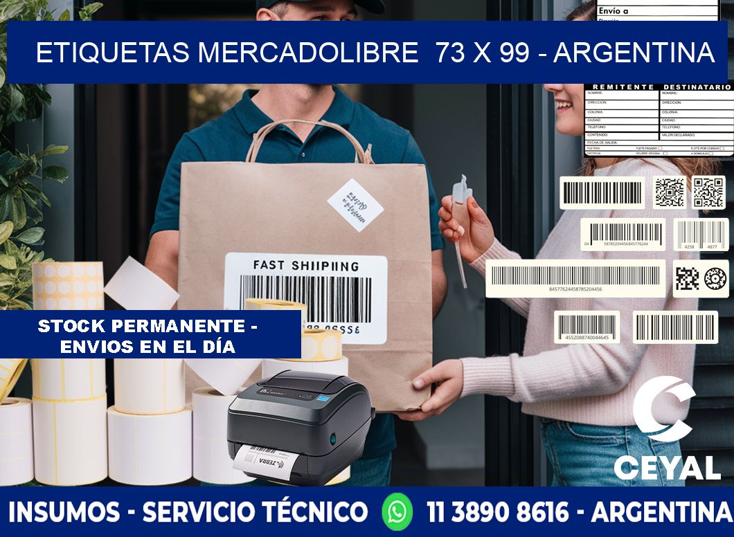 ETIQUETAS MERCADOLIBRE  73 x 99 - ARGENTINA