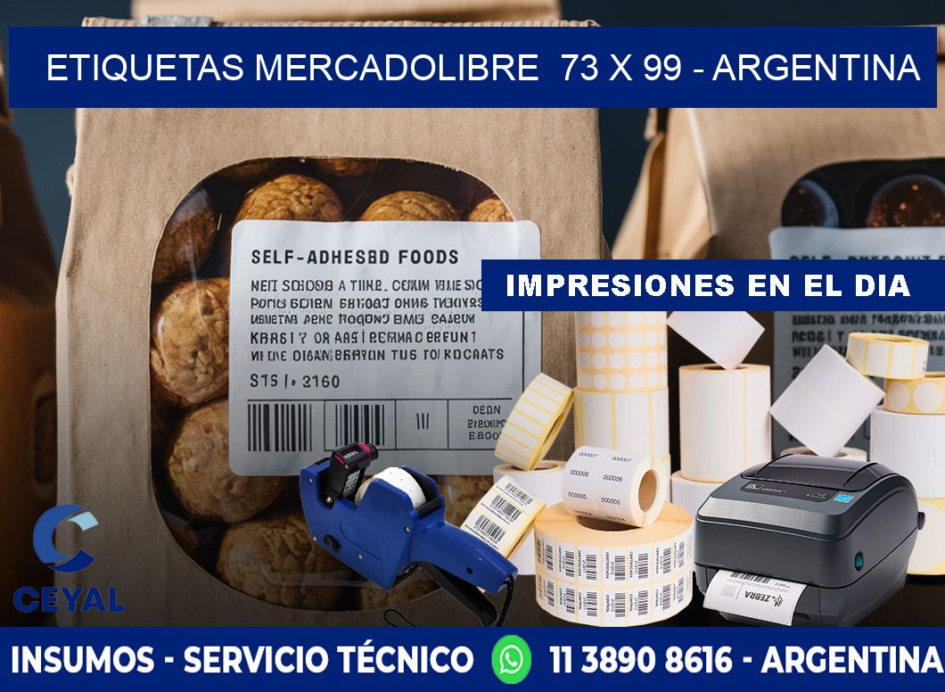 ETIQUETAS MERCADOLIBRE  73 x 99 - ARGENTINA