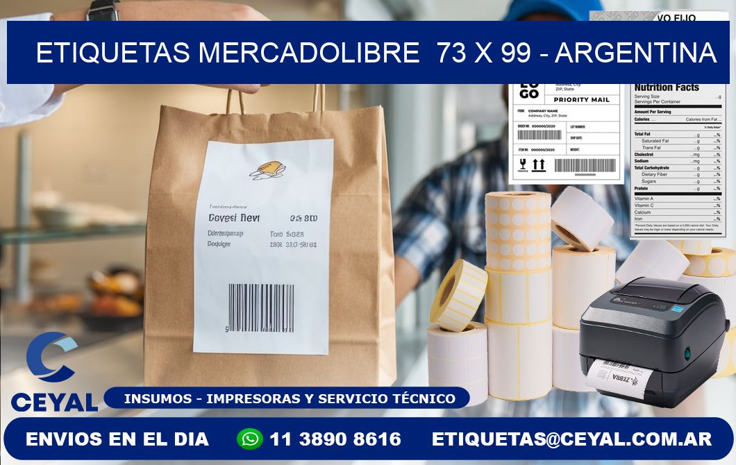 ETIQUETAS MERCADOLIBRE  73 x 99 - ARGENTINA