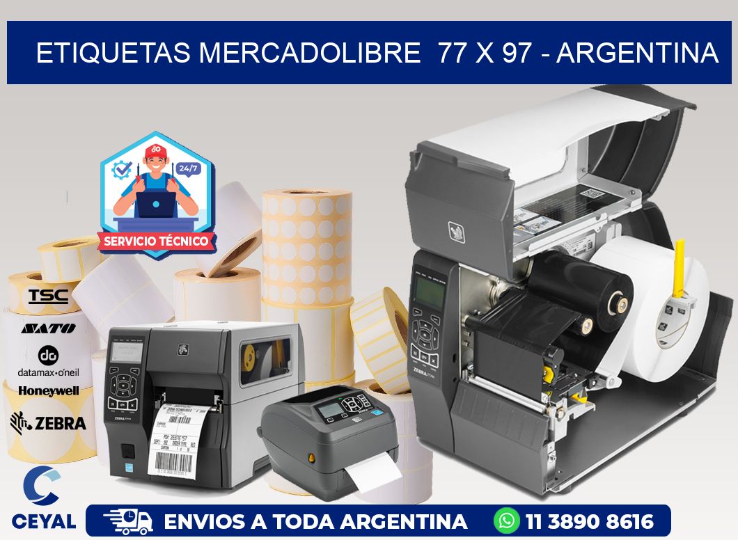 ETIQUETAS MERCADOLIBRE  77 x 97 - ARGENTINA