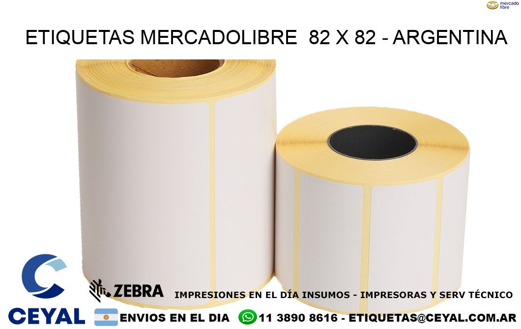 ETIQUETAS MERCADOLIBRE  82 x 82 - ARGENTINA