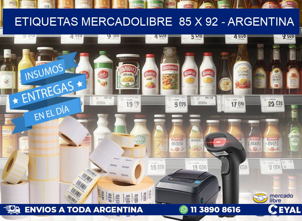 ETIQUETAS MERCADOLIBRE  85 x 92 - ARGENTINA
