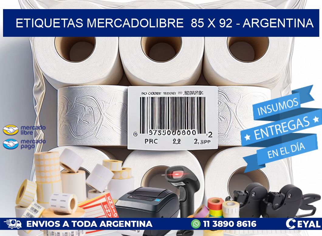 ETIQUETAS MERCADOLIBRE  85 x 92 - ARGENTINA