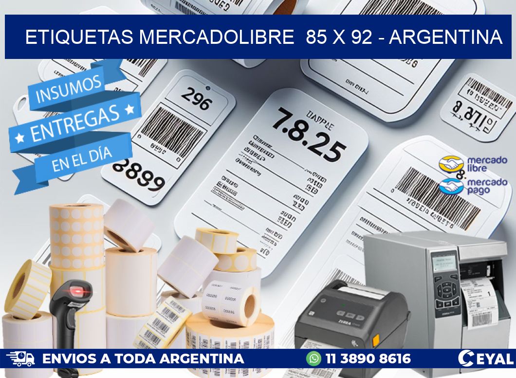 ETIQUETAS MERCADOLIBRE  85 x 92 - ARGENTINA