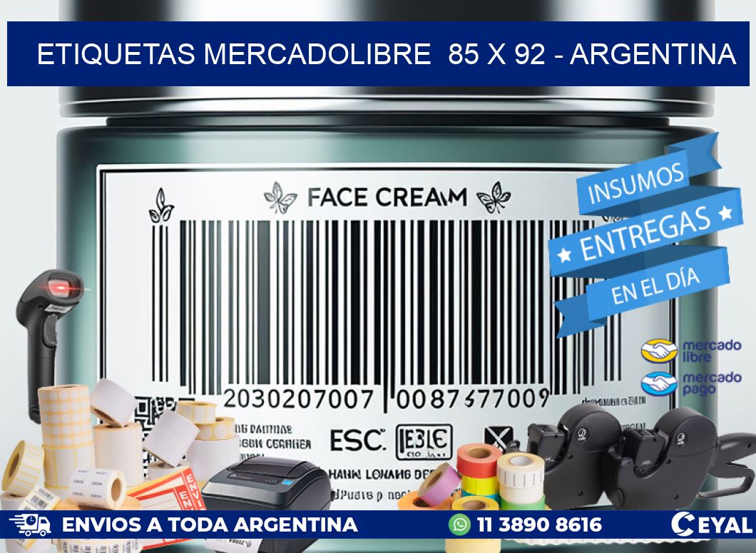 ETIQUETAS MERCADOLIBRE  85 x 92 - ARGENTINA