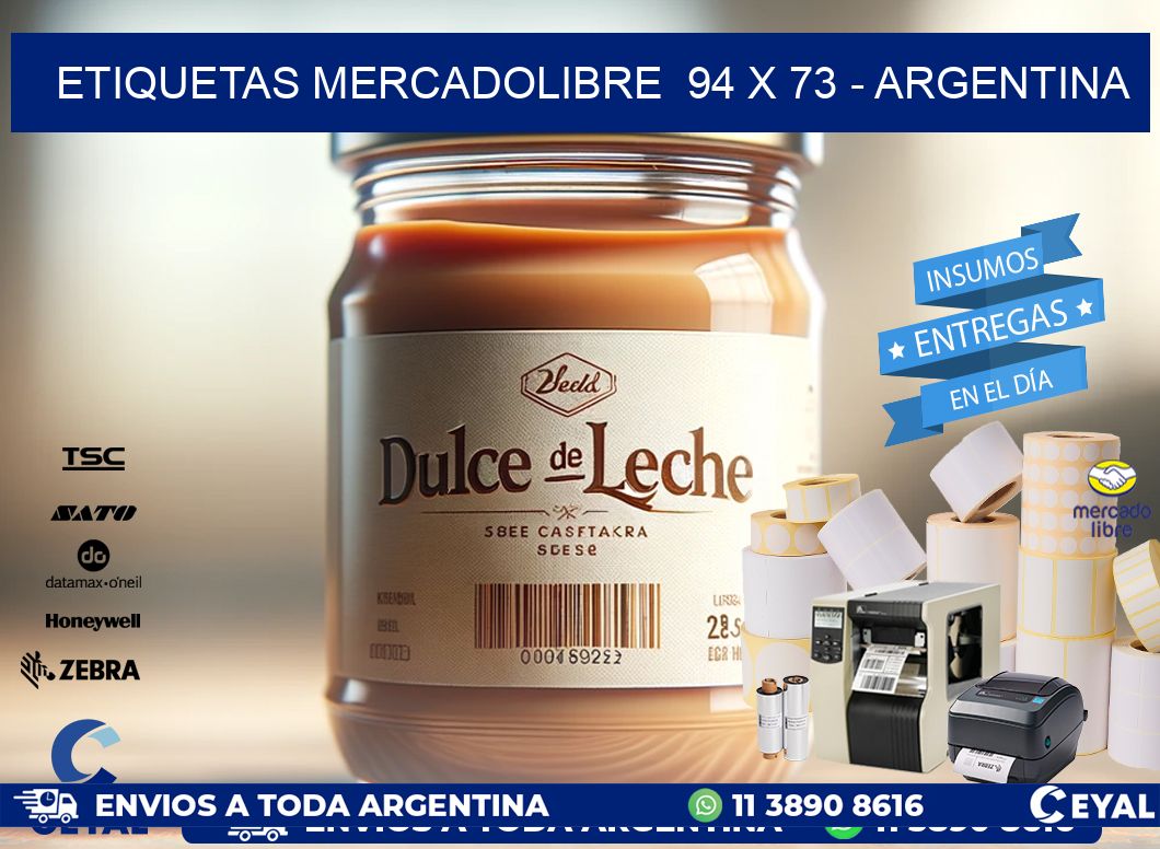 ETIQUETAS MERCADOLIBRE  94 x 73 - ARGENTINA