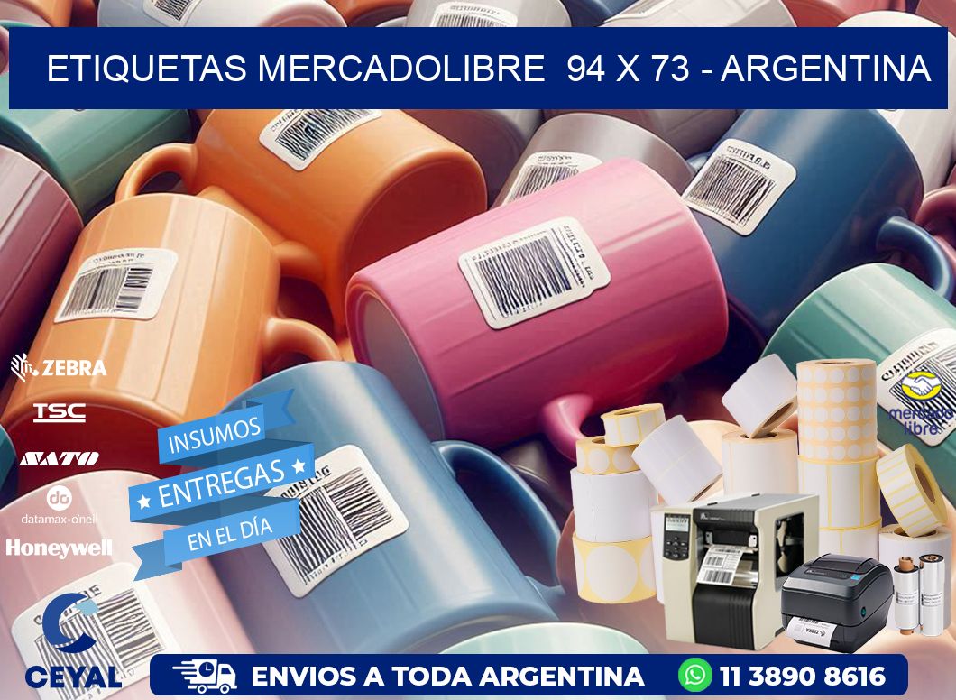 ETIQUETAS MERCADOLIBRE  94 x 73 - ARGENTINA