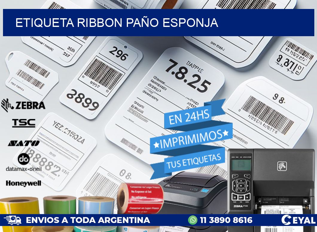 ETIQUETA RIBBON PAÑO ESPONJA