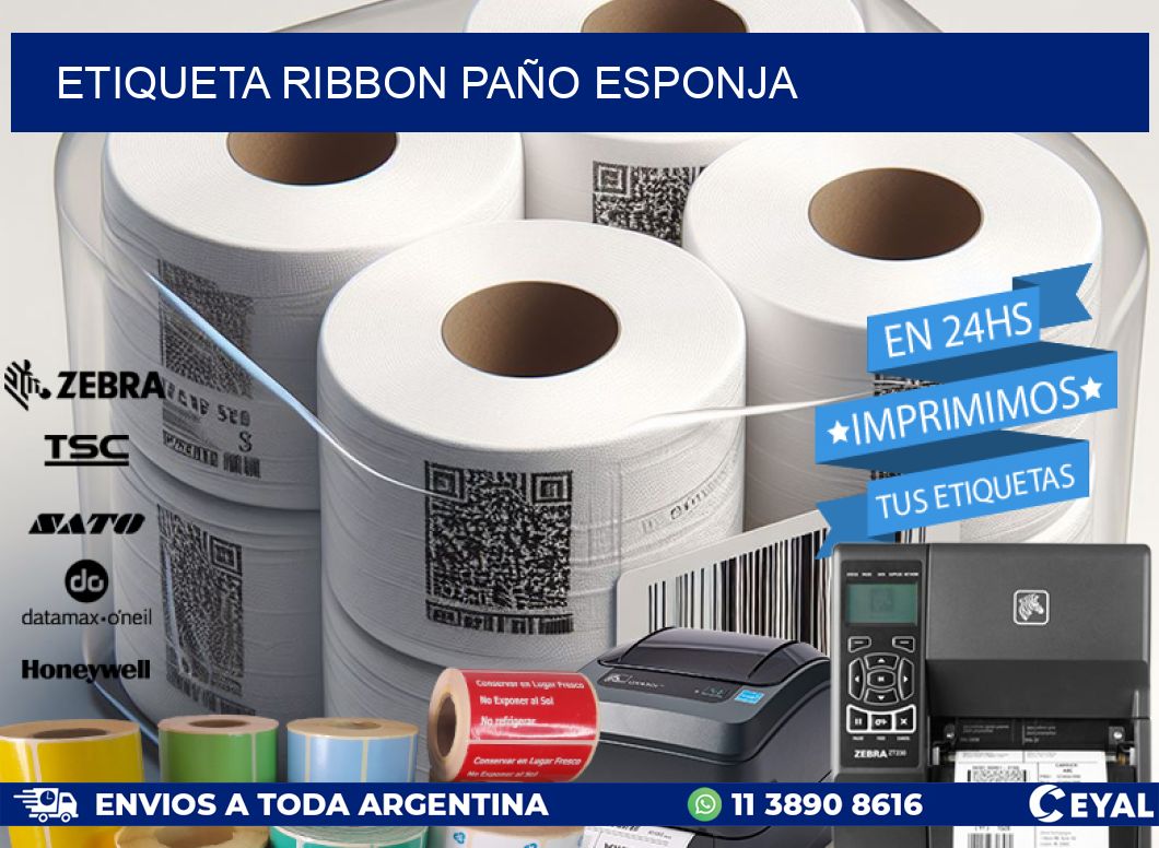 ETIQUETA RIBBON PAÑO ESPONJA