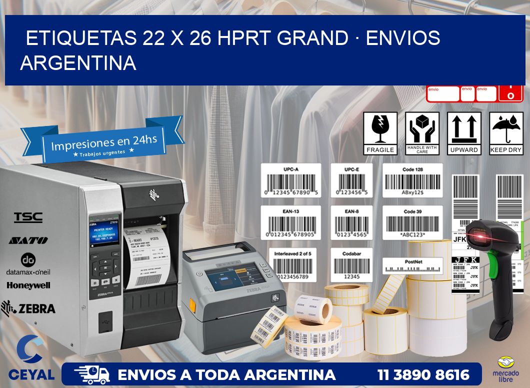 ETIQUETAS 22 x 26 HPRT GRAND · ENVIOS ARGENTINA