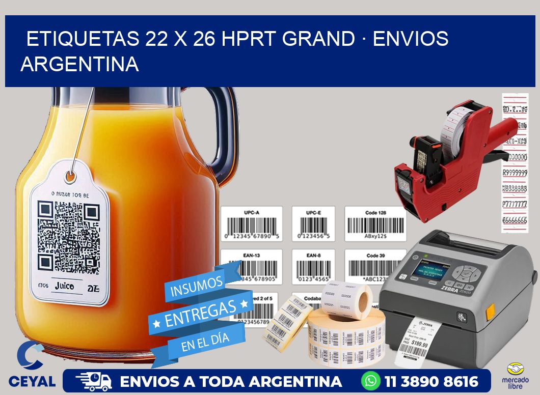 ETIQUETAS 22 x 26 HPRT GRAND · ENVIOS ARGENTINA