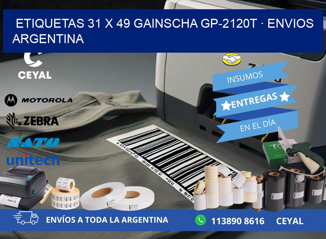 ETIQUETAS 31 x 49 GAINSCHA GP-2120T · ENVIOS ARGENTINA