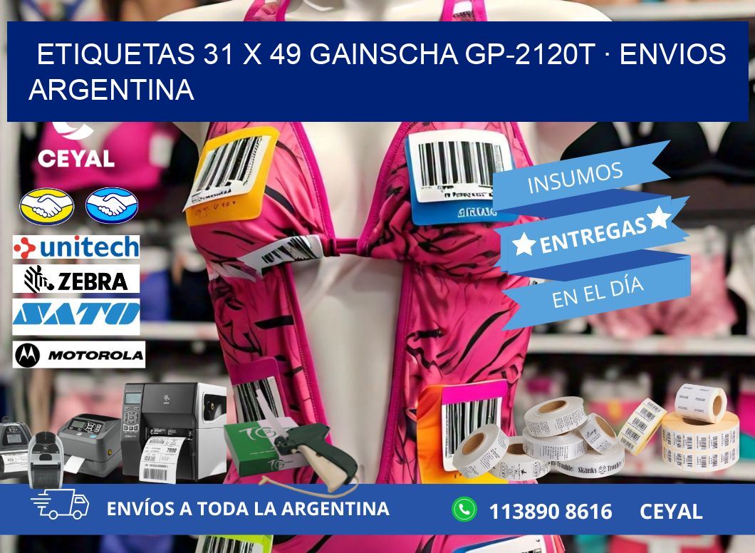ETIQUETAS 31 x 49 GAINSCHA GP-2120T · ENVIOS ARGENTINA