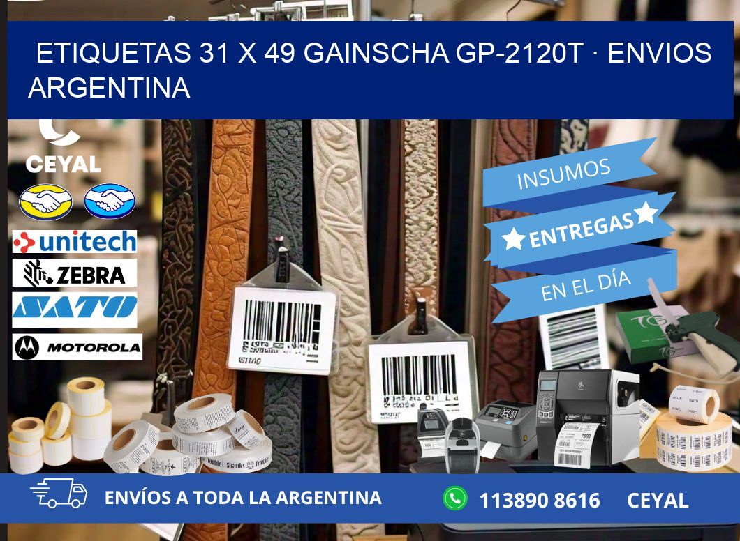 ETIQUETAS 31 x 49 GAINSCHA GP-2120T · ENVIOS ARGENTINA