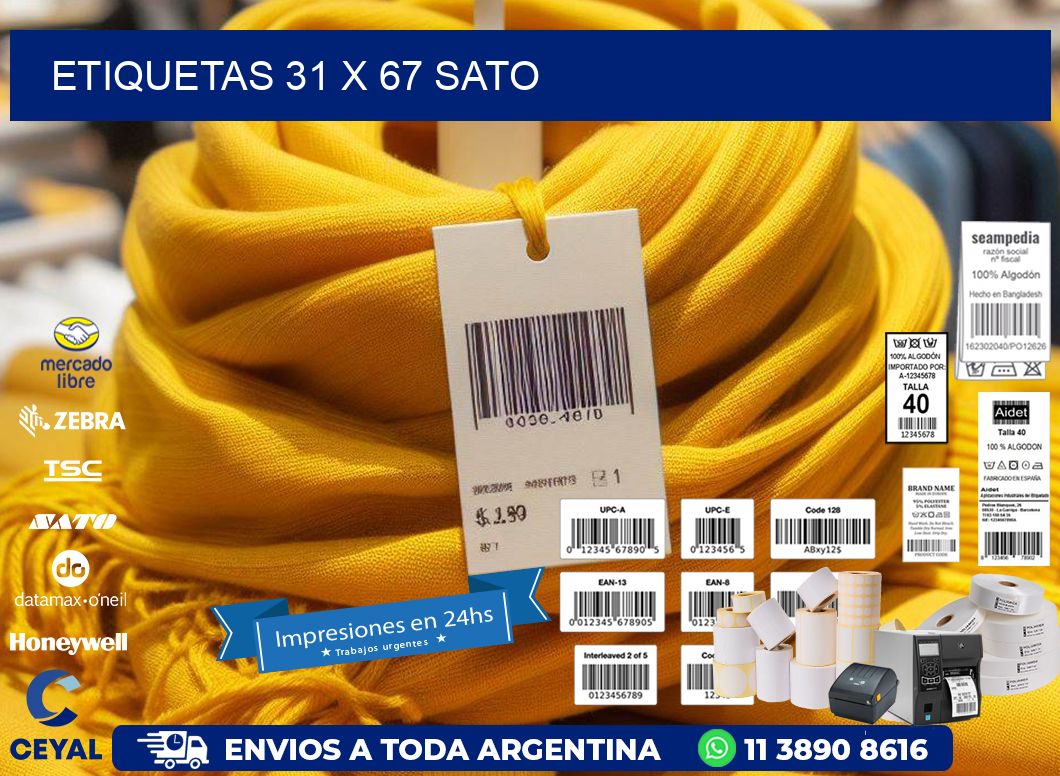 ETIQUETAS 31 x 67 SATO