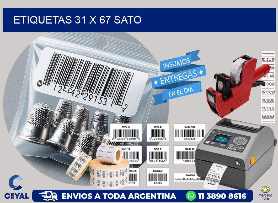 ETIQUETAS 31 x 67 SATO
