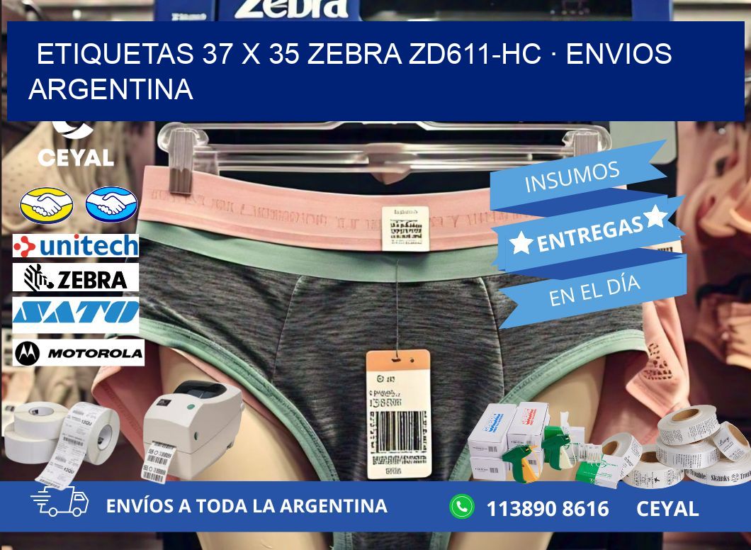 ETIQUETAS 37 x 35 ZEBRA ZD611-HC · ENVIOS ARGENTINA