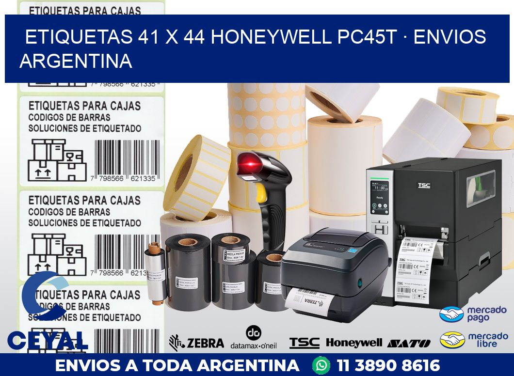 ETIQUETAS 41 x 44 HONEYWELL PC45T · ENVIOS ARGENTINA
