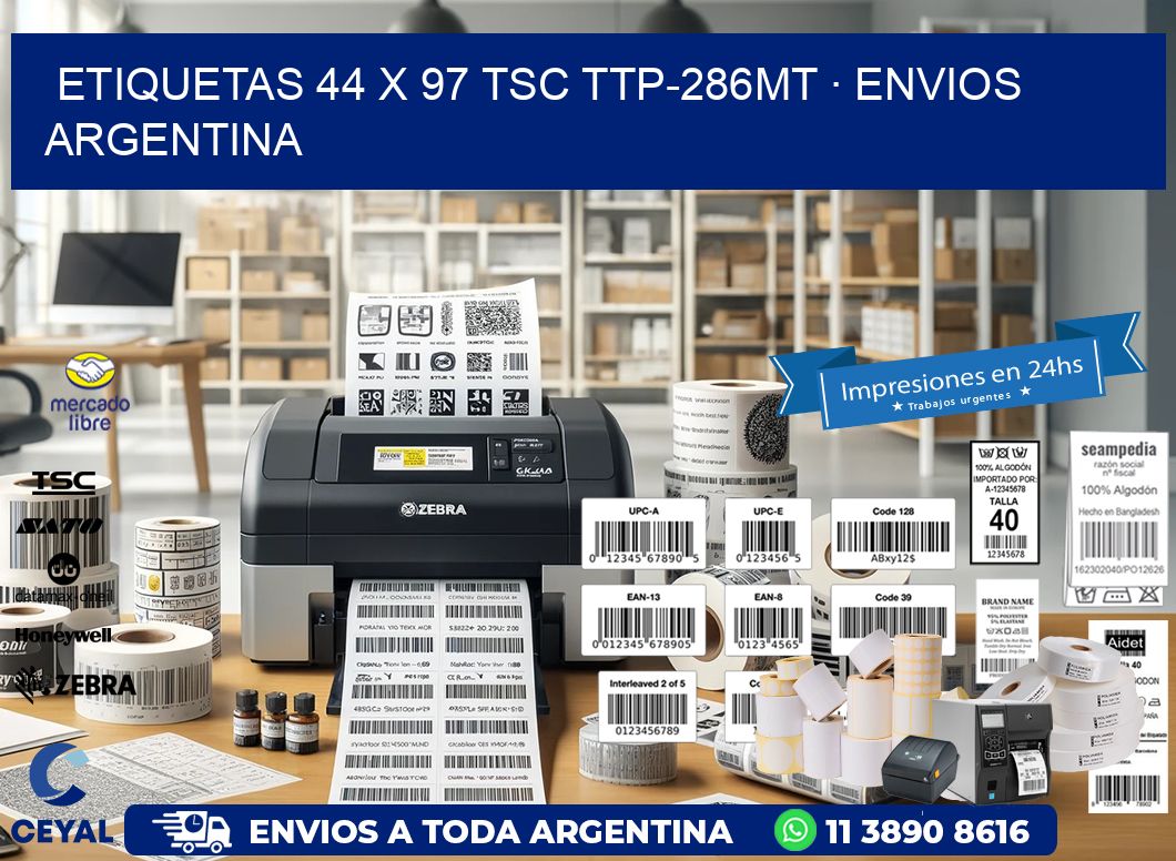 ETIQUETAS 44 x 97 TSC TTP-286MT · ENVIOS ARGENTINA