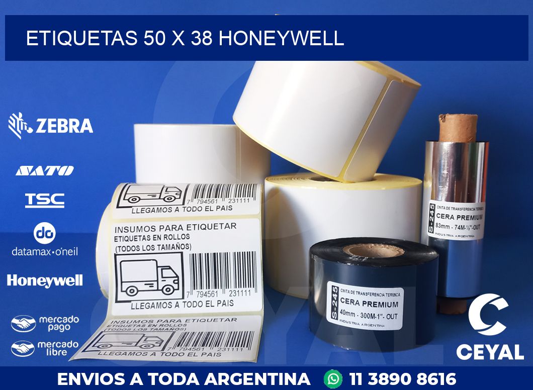 ETIQUETAS 50 x 38 HONEYWELL