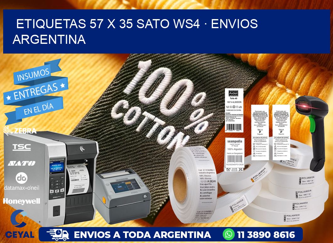 ETIQUETAS 57 x 35 SATO WS4 · ENVIOS ARGENTINA