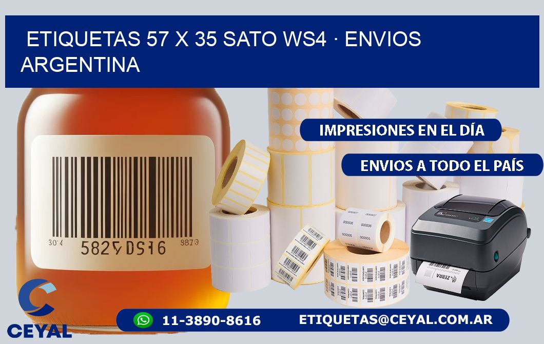 ETIQUETAS 57 x 35 SATO WS4 · ENVIOS ARGENTINA