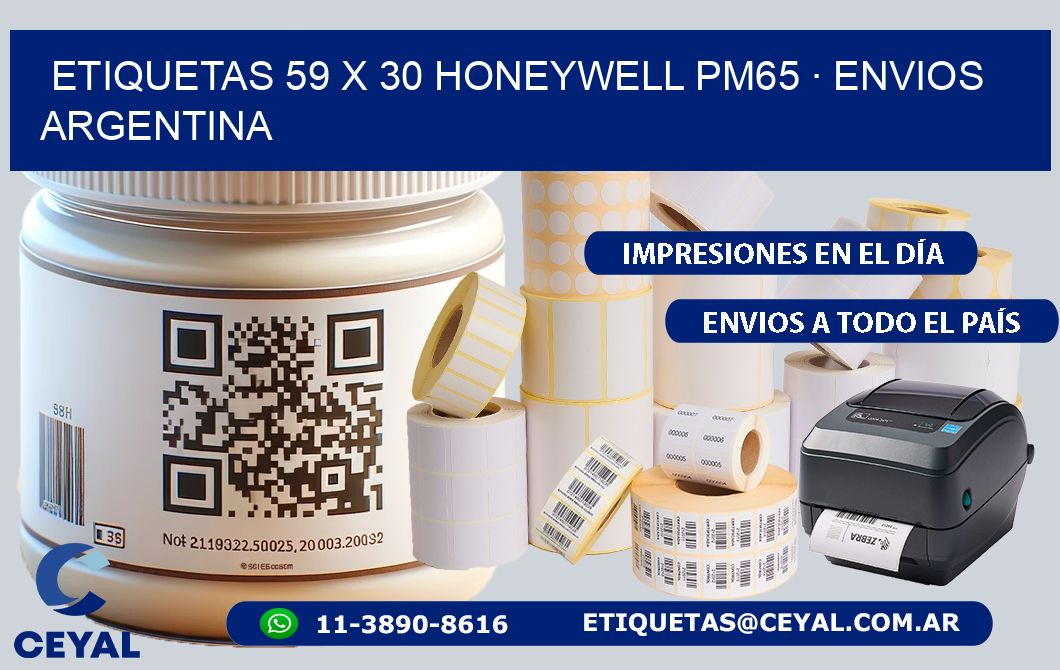 ETIQUETAS 59 x 30 HONEYWELL PM65 · ENVIOS ARGENTINA