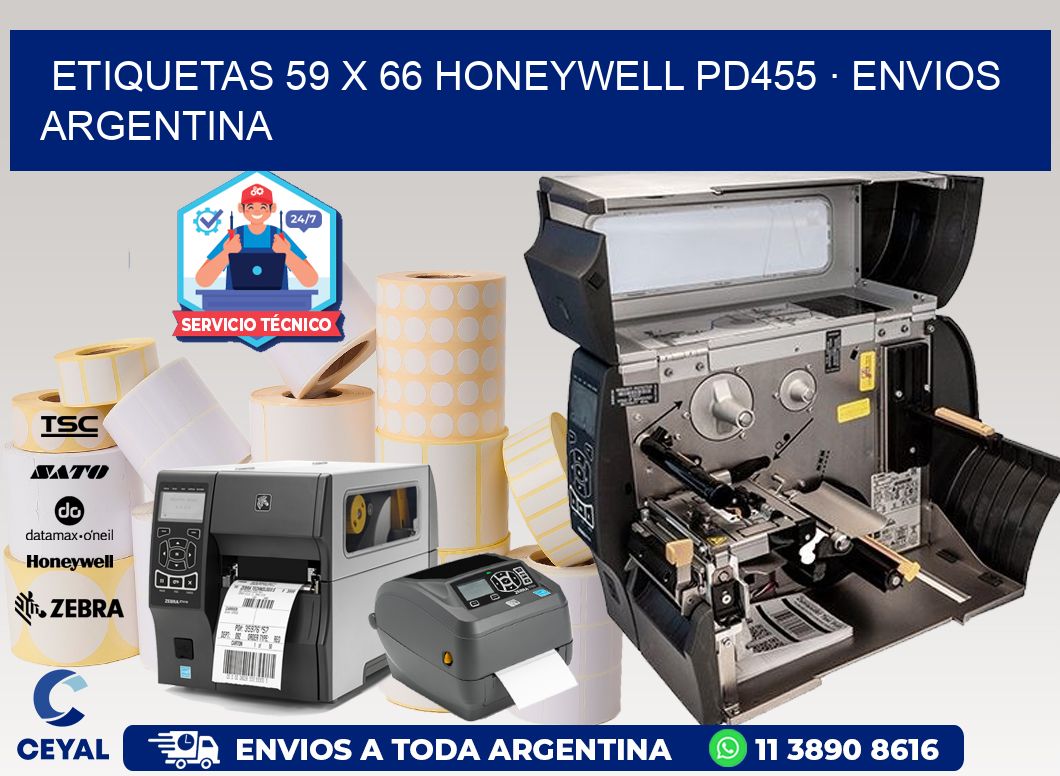 ETIQUETAS 59 x 66 HONEYWELL PD455 · ENVIOS ARGENTINA