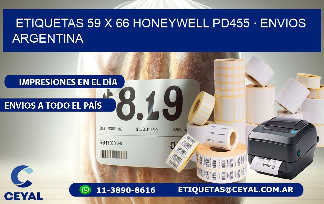 ETIQUETAS 59 x 66 HONEYWELL PD455 · ENVIOS ARGENTINA