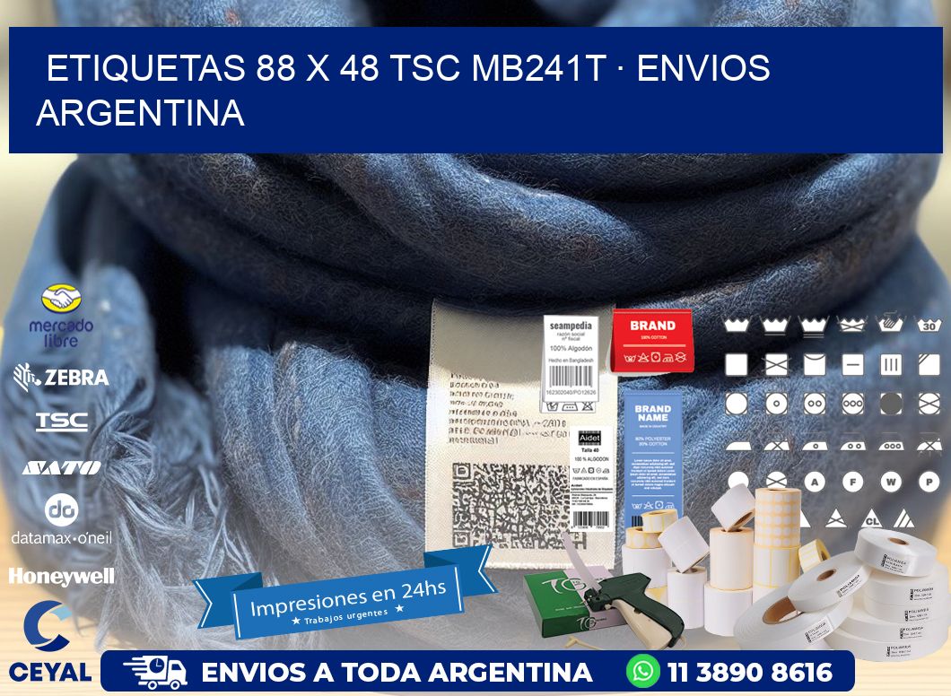 ETIQUETAS 88 x 48 TSC MB241T · ENVIOS ARGENTINA