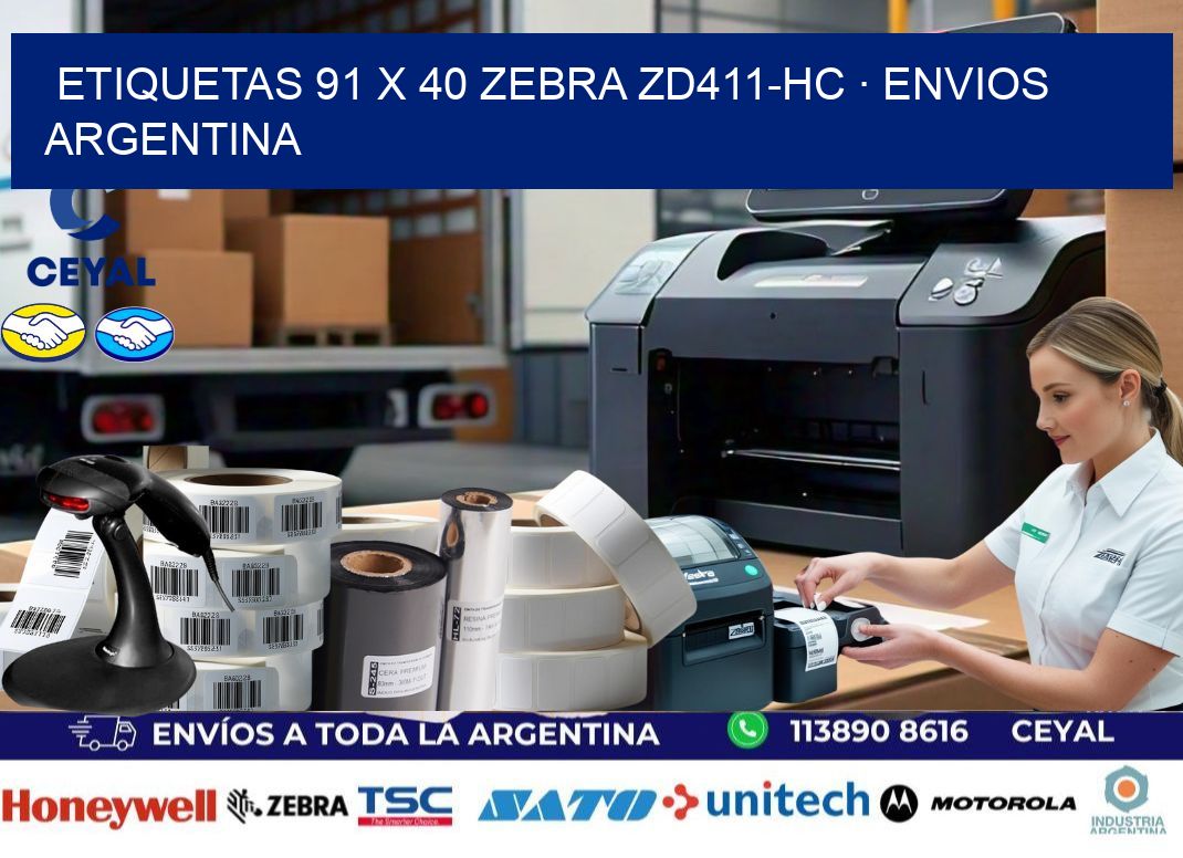 ETIQUETAS 91 x 40 ZEBRA ZD411-HC · ENVIOS ARGENTINA