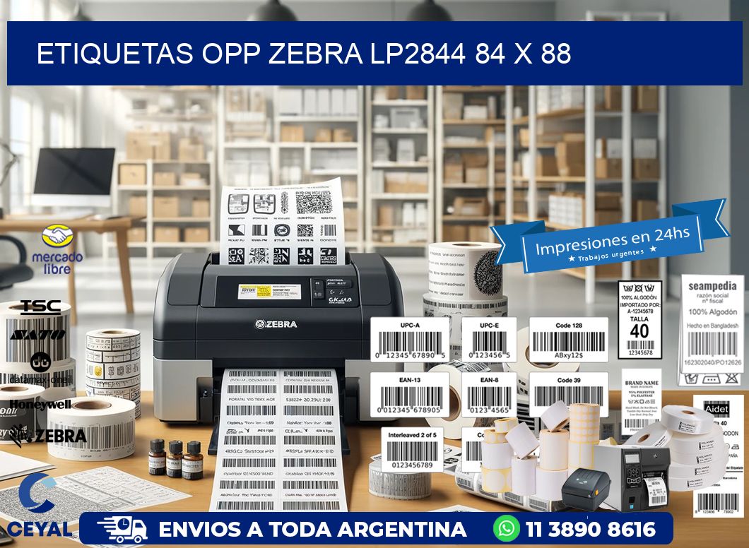 ETIQUETAS OPP ZEBRA LP2844 84 x 88