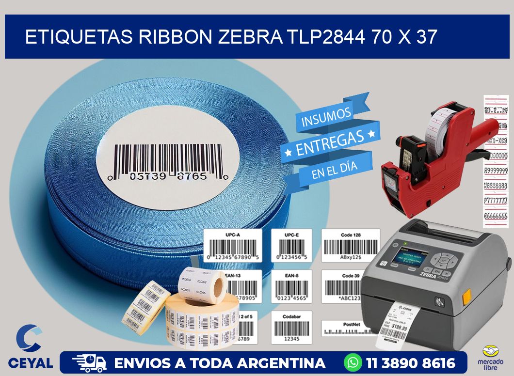 ETIQUETAS RIBBON Zebra TLP2844 70 x 37