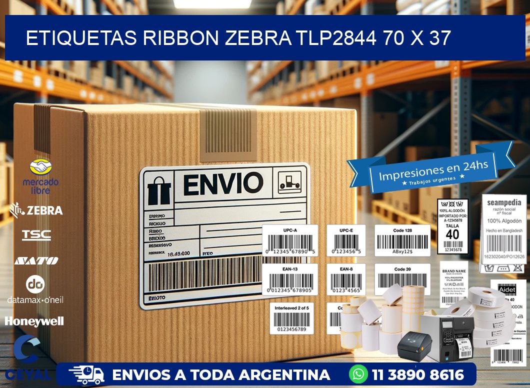 ETIQUETAS RIBBON Zebra TLP2844 70 x 37