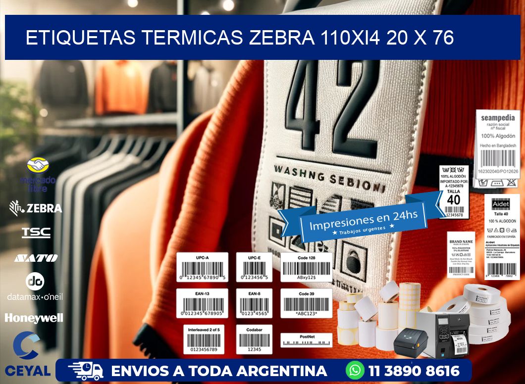 ETIQUETAS TERMICAS ZEBRA 110Xi4 20 x 76