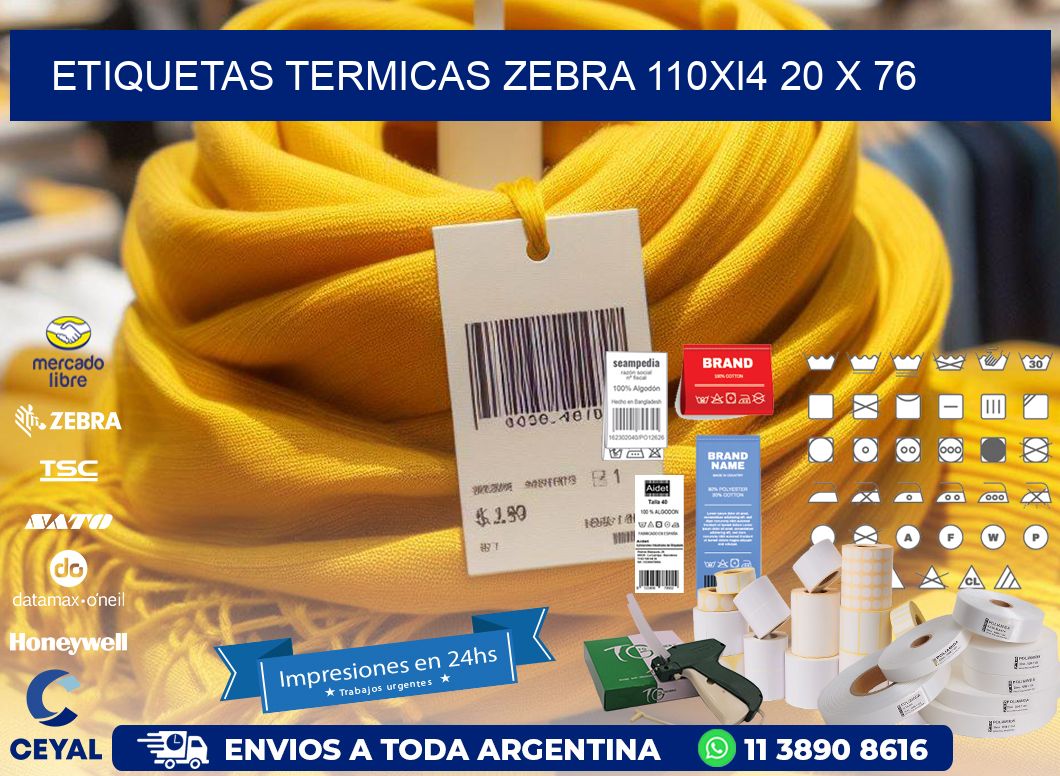 ETIQUETAS TERMICAS ZEBRA 110Xi4 20 x 76