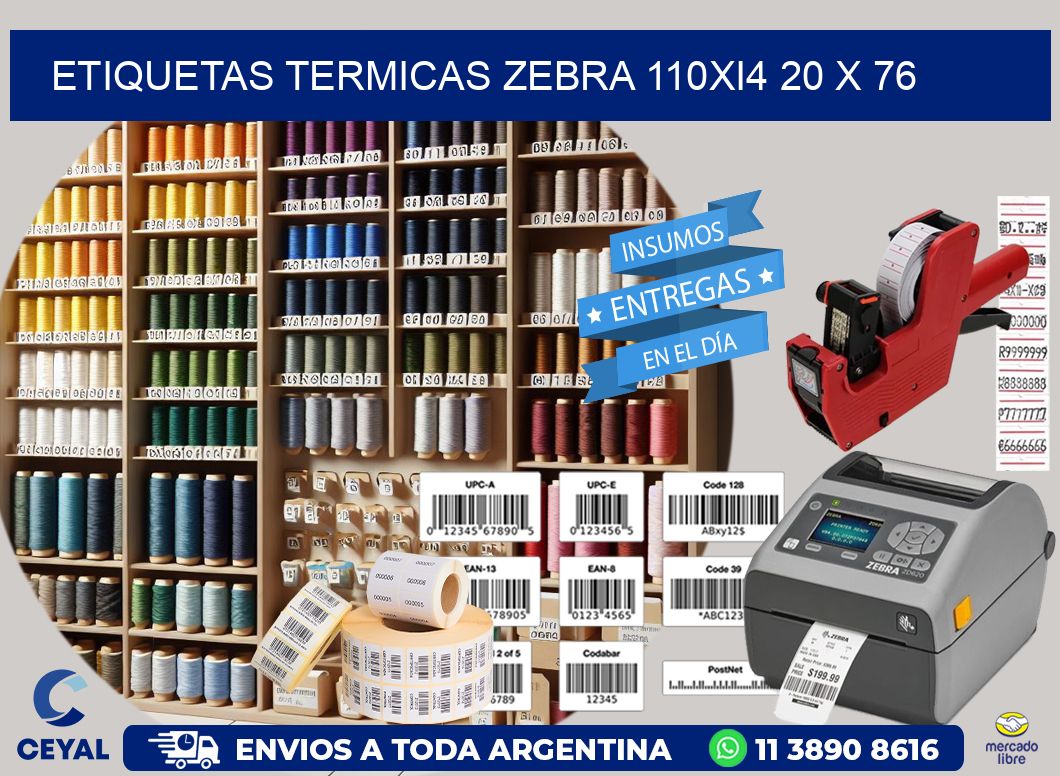 ETIQUETAS TERMICAS ZEBRA 110Xi4 20 x 76