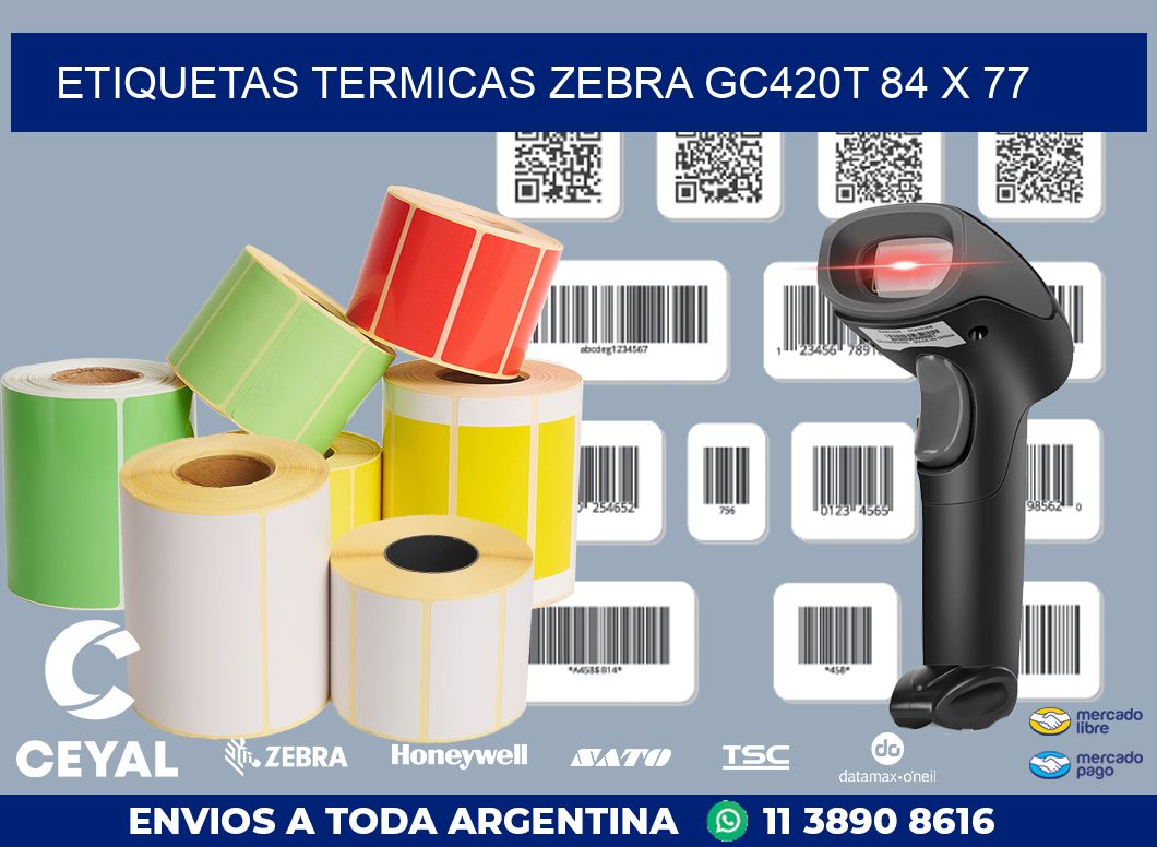 ETIQUETAS TERMICAS ZEBRA GC420T 84 x 77