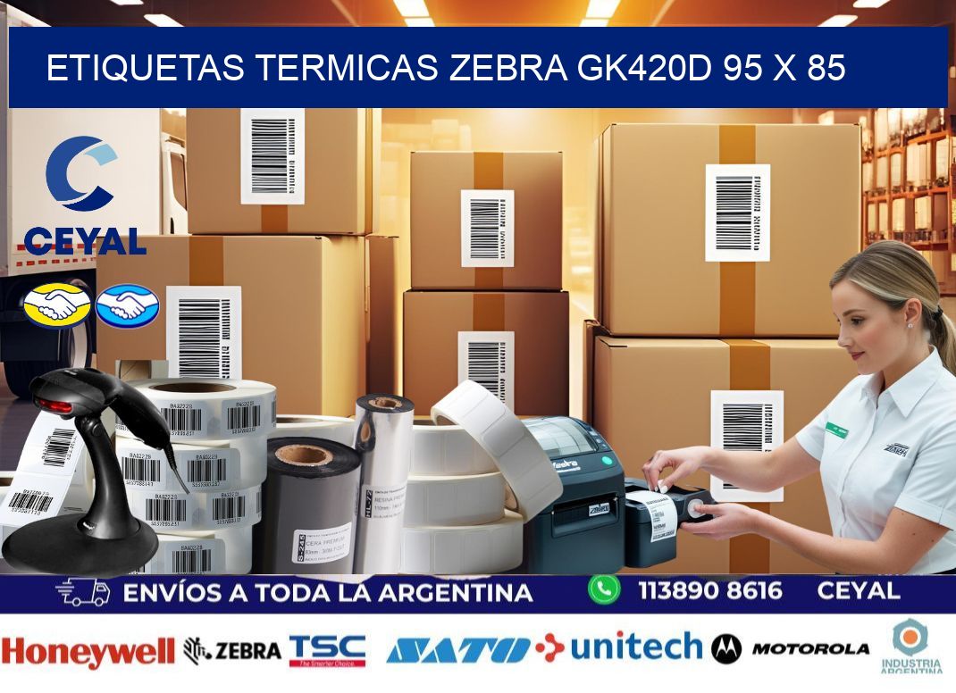 ETIQUETAS TERMICAS ZEBRA GK420D 95 x 85