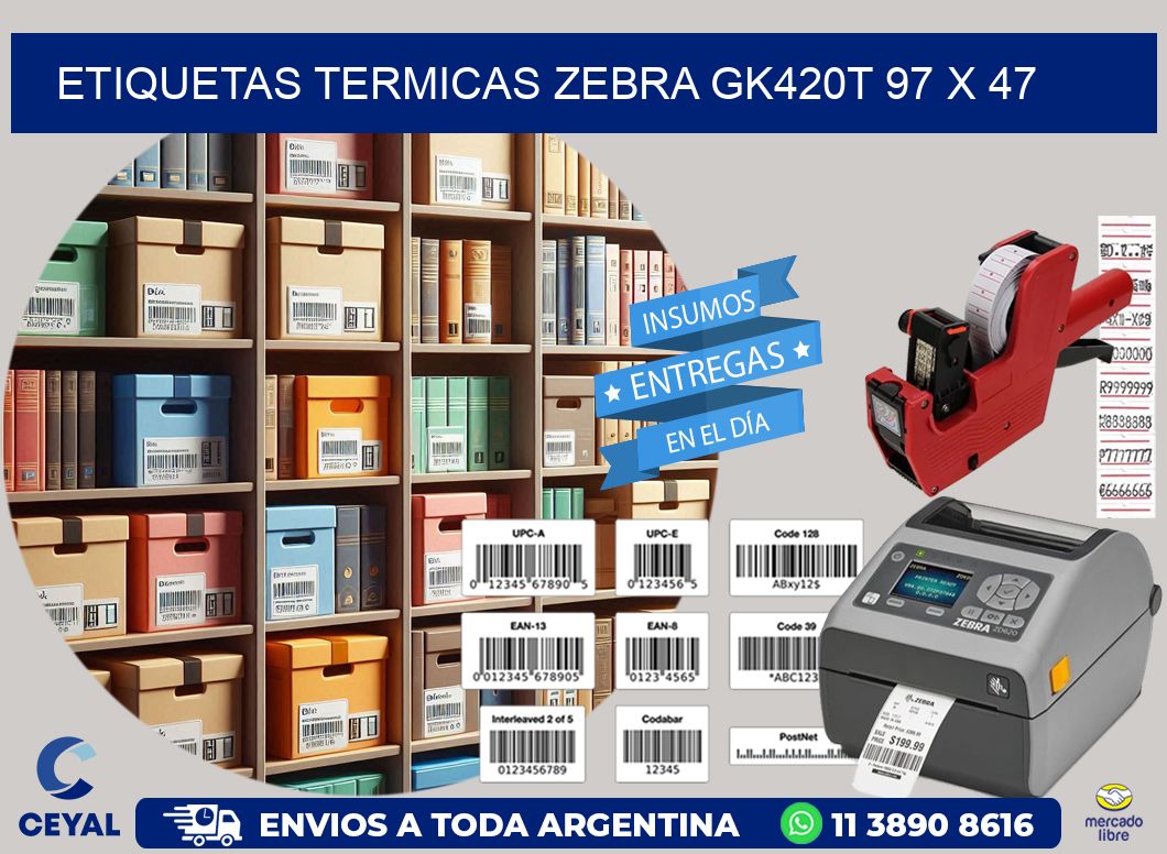 ETIQUETAS TERMICAS ZEBRA GK420T 97 x 47