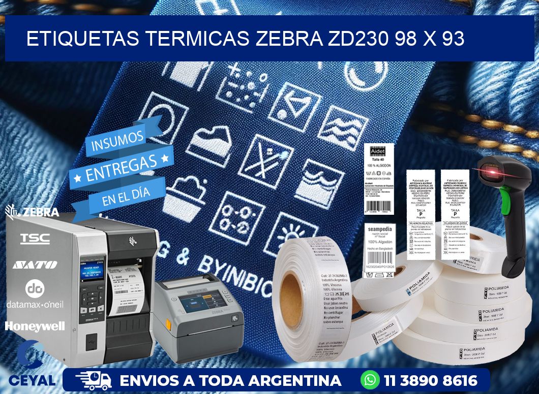 ETIQUETAS TERMICAS ZEBRA ZD230 98 x 93