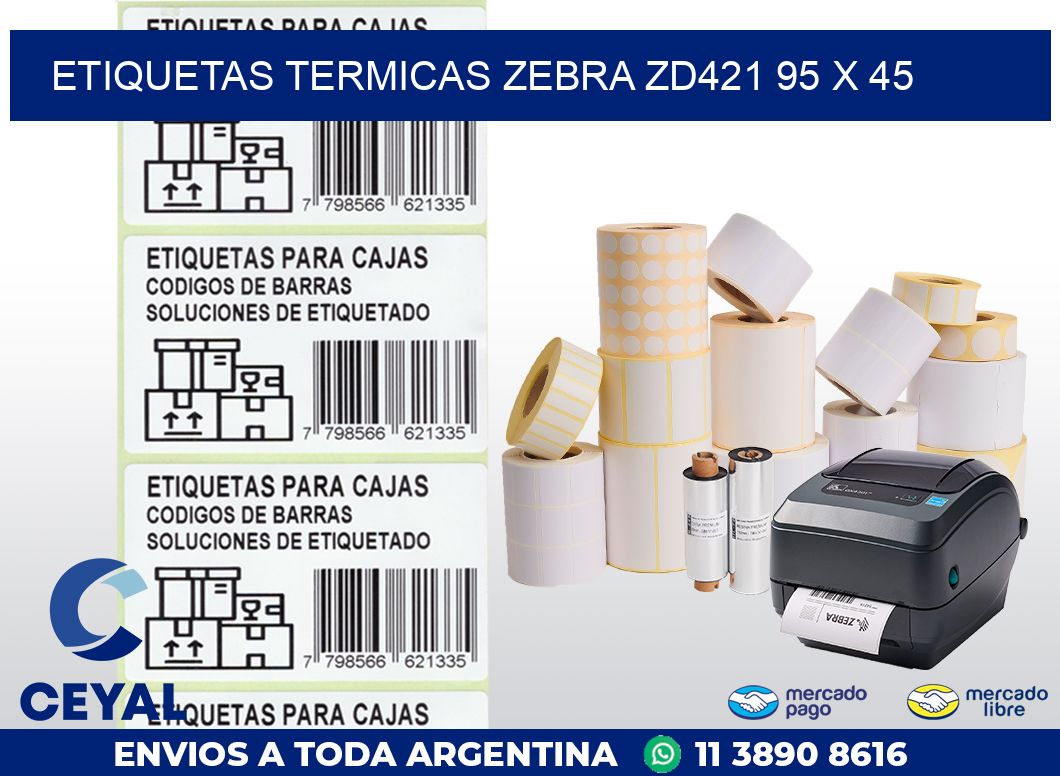 ETIQUETAS TERMICAS ZEBRA ZD421 95 x 45