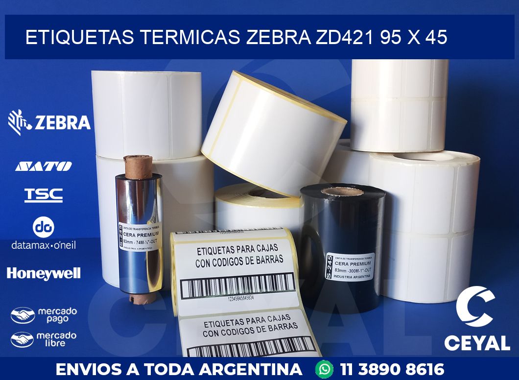 ETIQUETAS TERMICAS ZEBRA ZD421 95 x 45