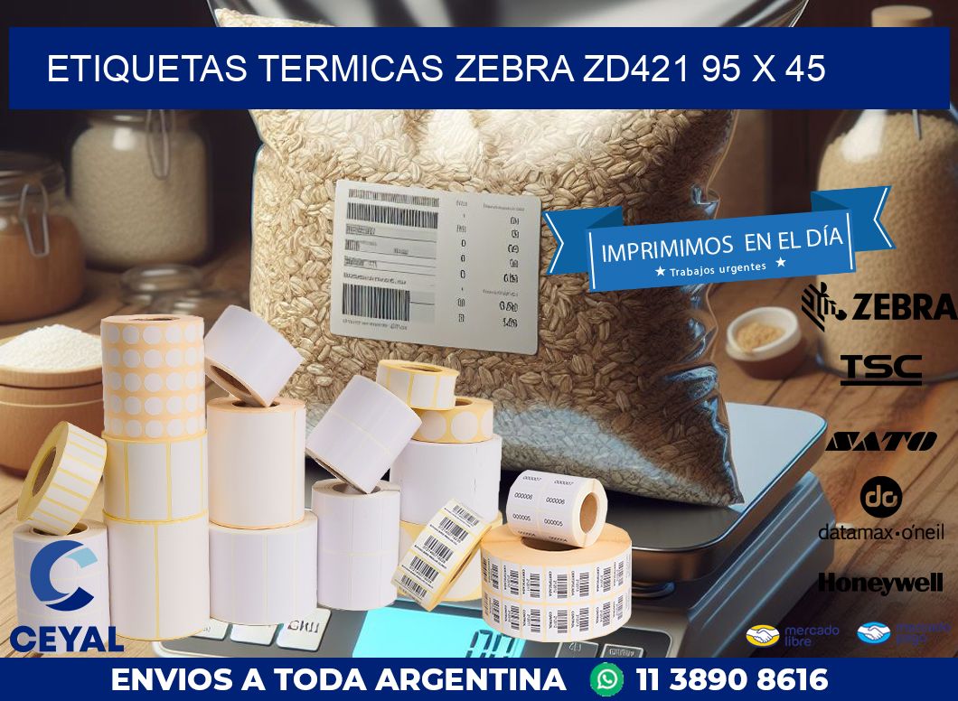 ETIQUETAS TERMICAS ZEBRA ZD421 95 x 45